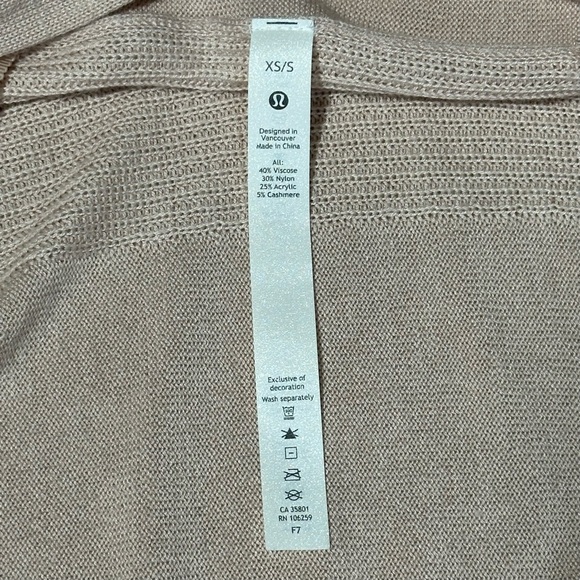 Lululemon Cashlu Knit Wrap Cardigan Light Pink Women’s XS/S - Picture 3 of 5